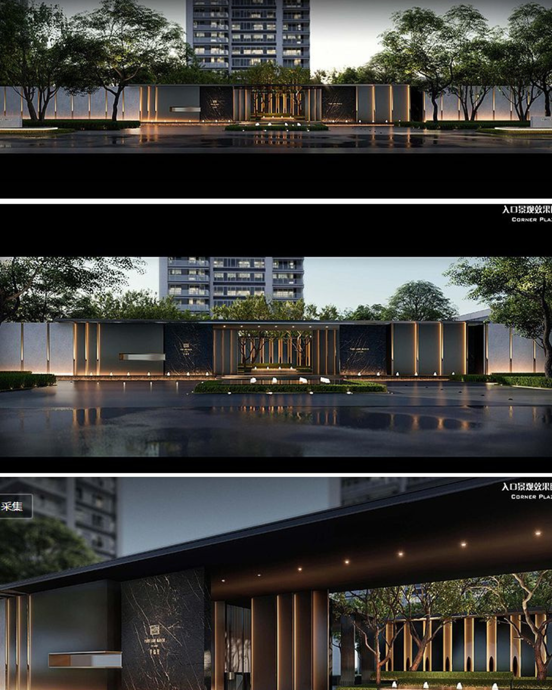 Sleek modern building design at night by expert constructions and developers